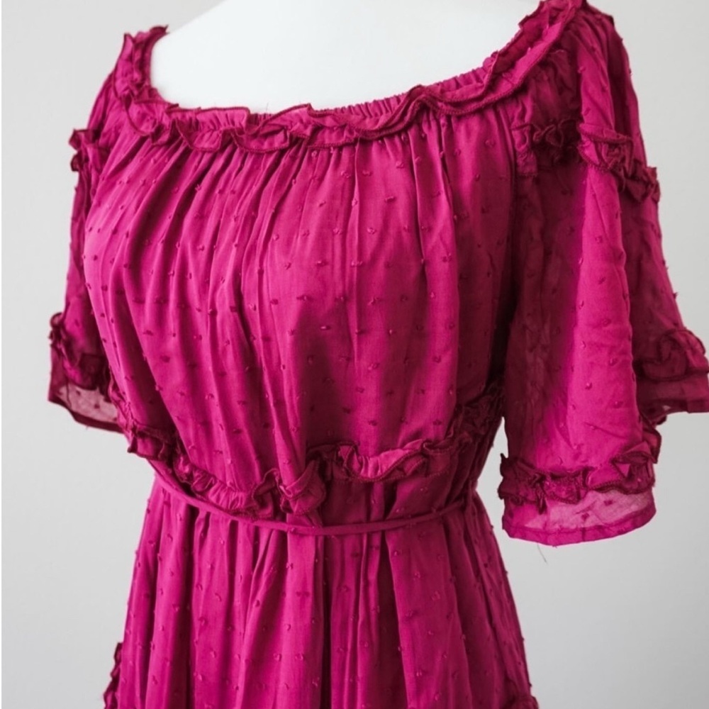 Blu ivy Frill detail off shoulder midi dress size L New with tag - Picture 8 of 8